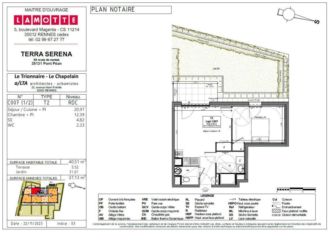 Appartement T2  - Pont Pean (505278) - photo-3