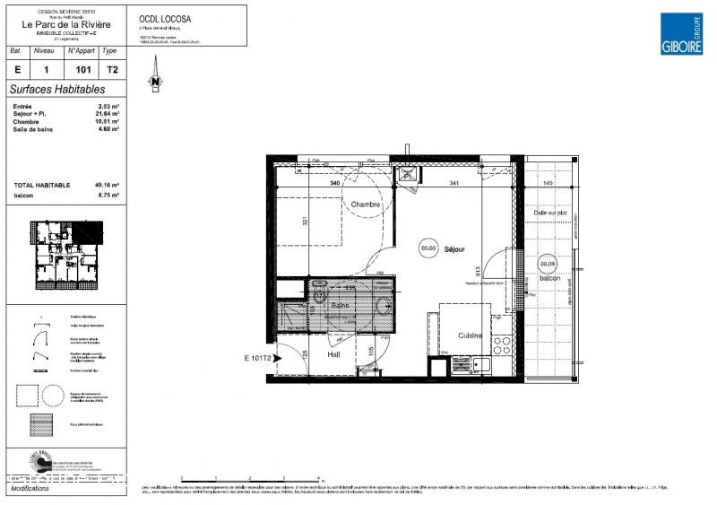 Appartement T2  - Cesson Sevigne (551483) - 6
