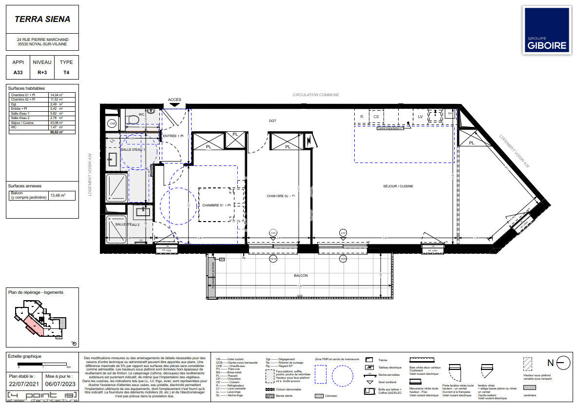 Appartement T4  - NOYAL SUR VILAINE (TERRASIENA-A33) - 8