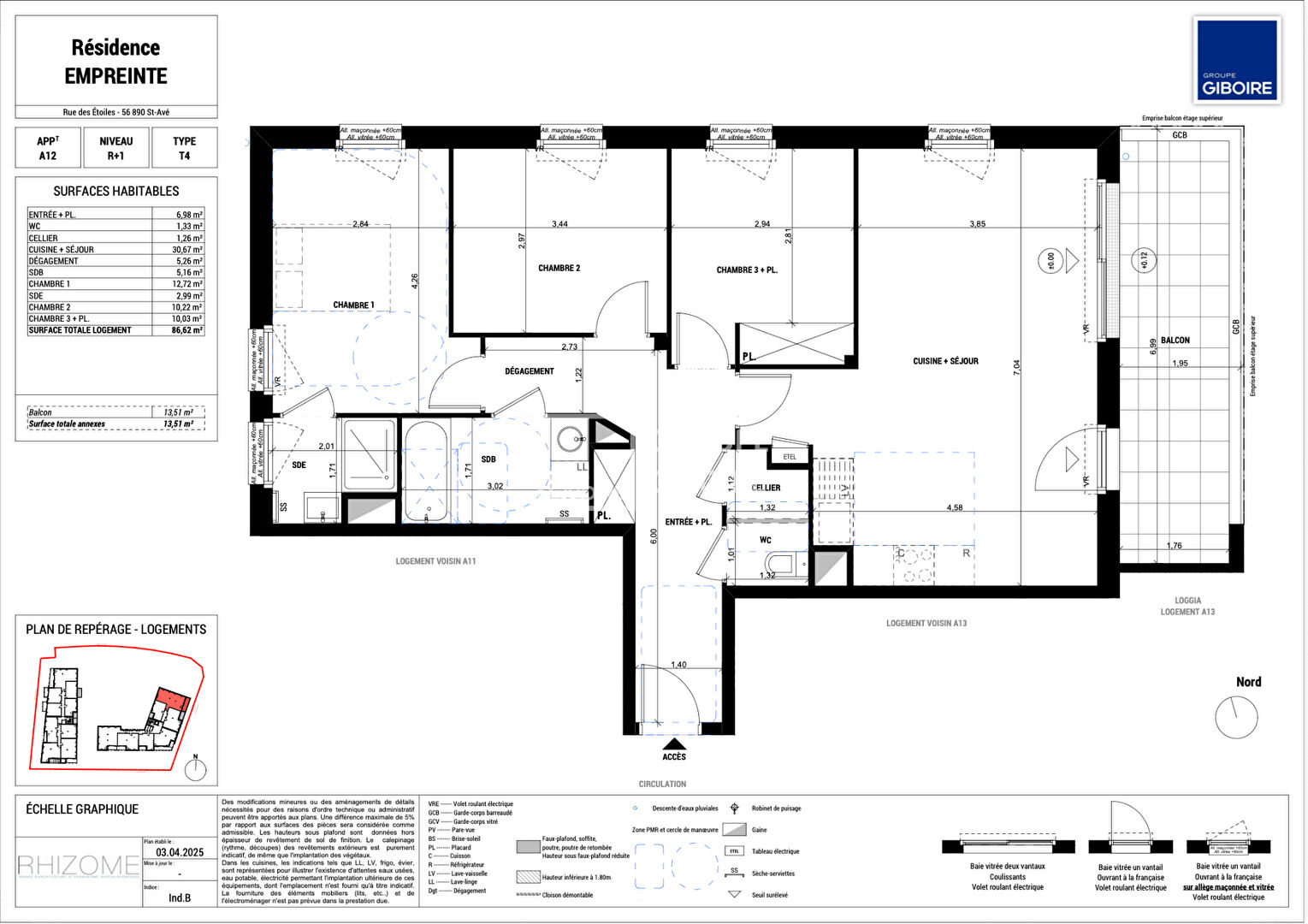 Appartement T4  - SAINT AVE (Empreinte-A12) - 8