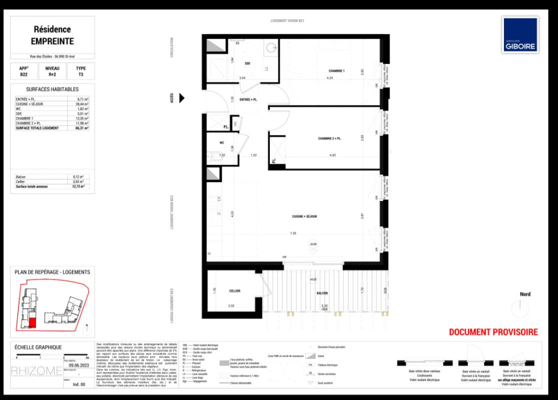 Appartement T3  - Saint Ave (549553) - 7