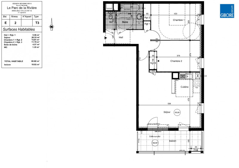 Appartement T3  - Cesson Sevigne (540695) - 8