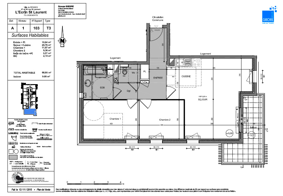Appartement T3  - Rennes (583811) - 5
