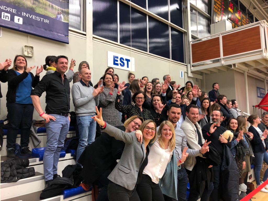 Joie collective après la victoire du Rennes Volley 35 